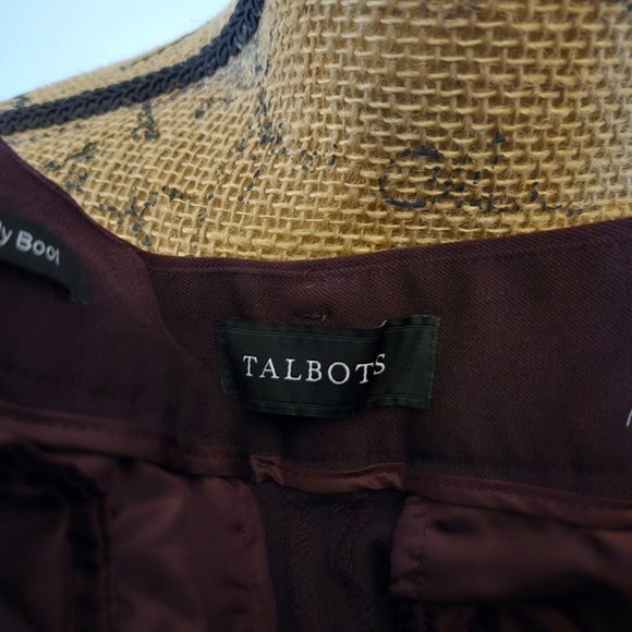 Talbots Burgundy Maroon Dress Slacks Pants Size 6 Petite Barely Boot - Picture 4 of 5